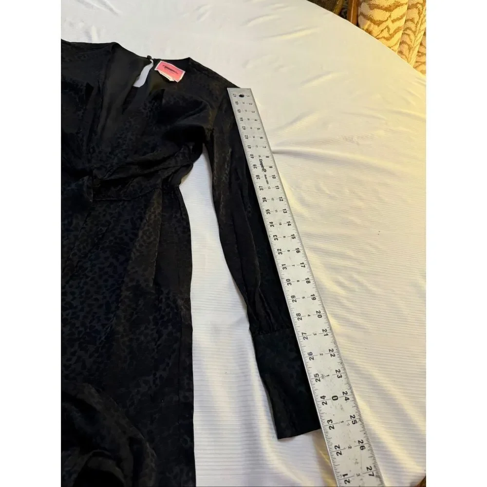 Kate Spade Black Wide Leg Leopard Jumpsuit Size 0